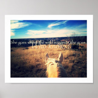 Kenny Chesney Land Western Cowgirl Horse Poster