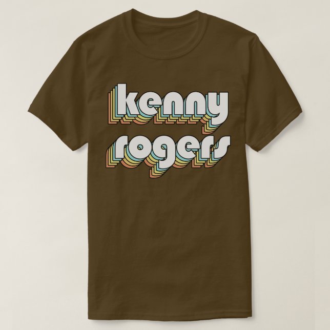 Kenny Rogers Retro Regbow Typography Faded Stil T Shirt (Design framsida)