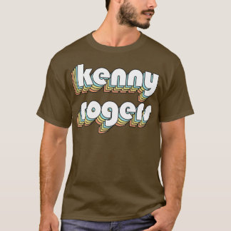 Kenny Rogers Retro Regbow Typography Faded Stil T Shirt