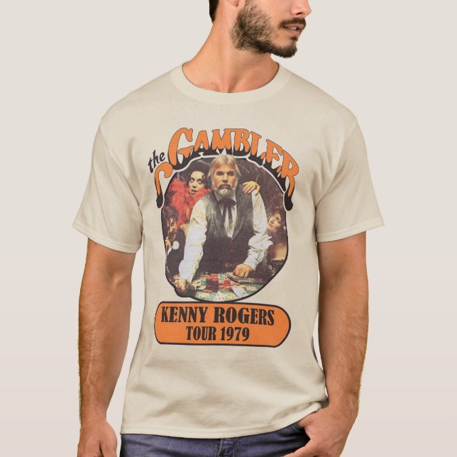 Kenny Rogers the Spelare Retro Classic Land T Shirt (Framsida)