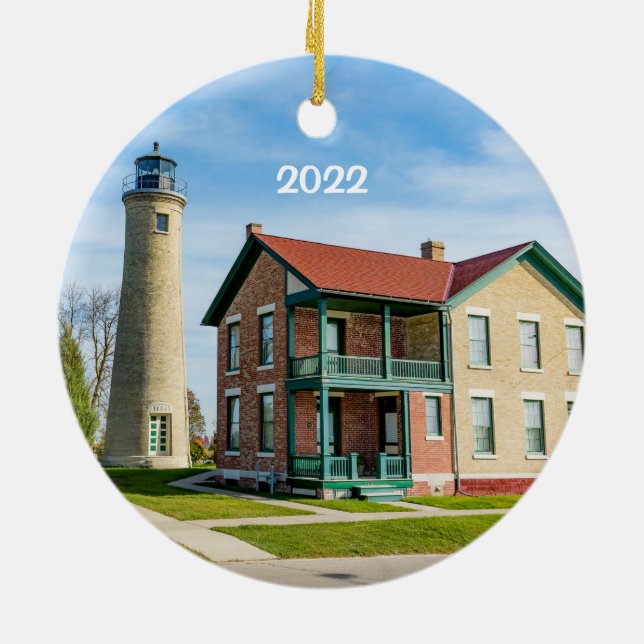 Kenosha Lighthouses Ceramic Ornament (Baksidan)