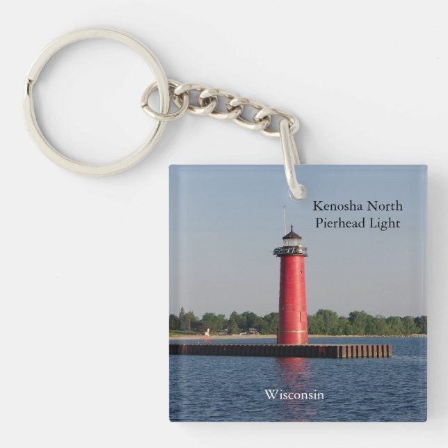 Kenosha North Pierhead Light acrylic keychain (Framsidan)