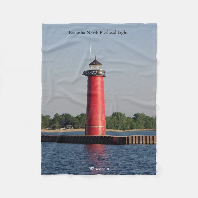 Kenosha North Pierhead Light fleecefilt (Framsidan)