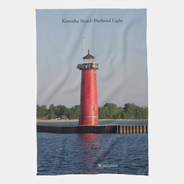 Kenosha North Pierhead Light kökshandduk (Vertikal)