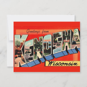 Kenosha WI Hälsnings vykort