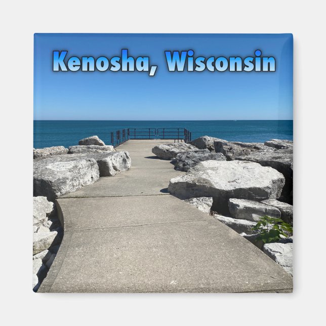 Kenosha, Wisconsin på Sjö Michigan Magnet (Framsidan)
