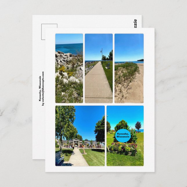 Kenosha Wisconsin Vykort (Fram/baksida)