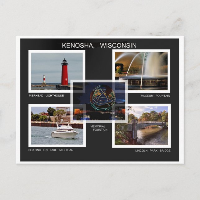 KENOSHA. WISCONSIN VYKORT (Framsida)