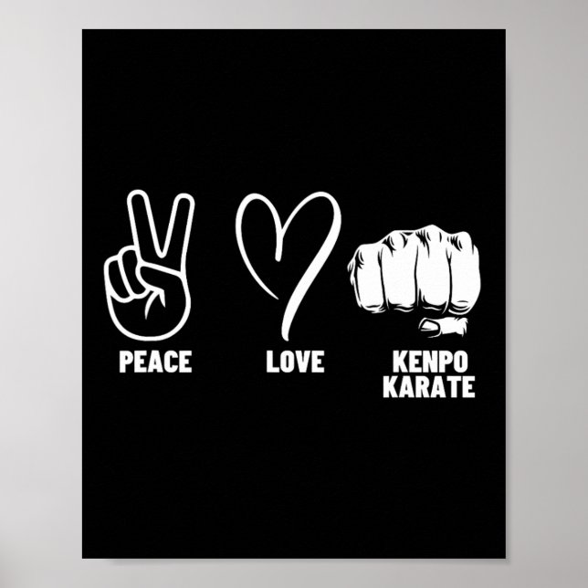 Kenpo Karate Coach Peace Kärlek American Kenpo Poster (Framsidan)