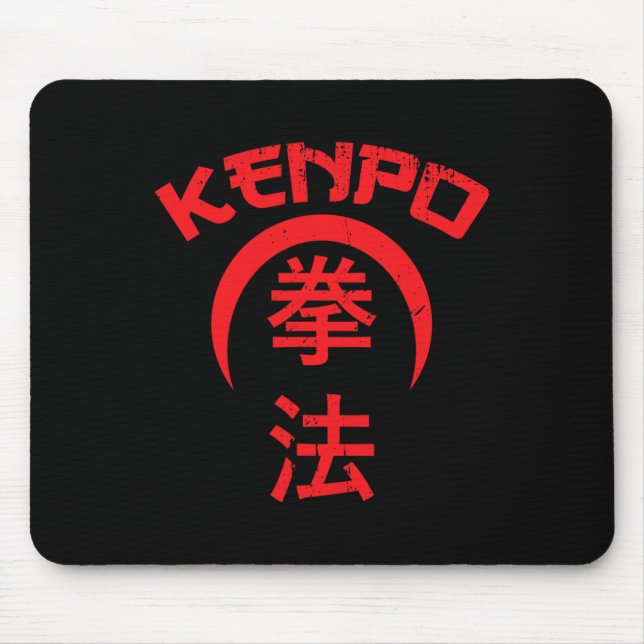 Kenpo Karate Design Japansk Lettering Martial Art Musmatta (Framsidan)