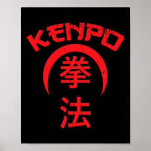 Kenpo Karate Design Japansk Lettering Martial Art Poster
