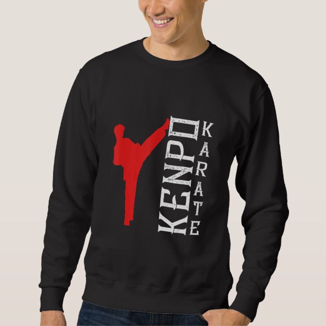 Kenpo Karate Japansk Defence Fighter Martial Arts Lång Ärmad Tröja (Framsida)
