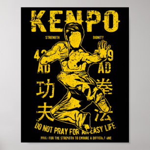 Kenpo Karate Martial Arts Retro Vintage Distress Poster