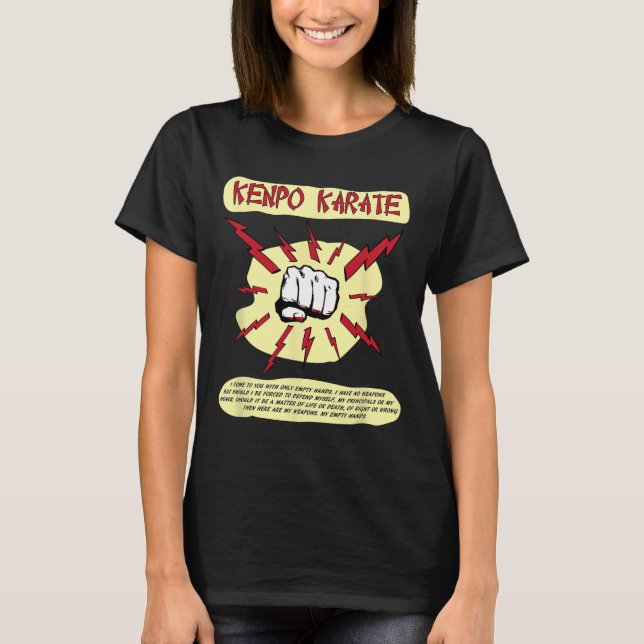 Kenpo Karate Self Defence Martial Arts T Shirt (Framsida)