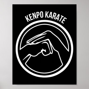 Kenpo Karate White Black Händer Coola Martial Arts Poster