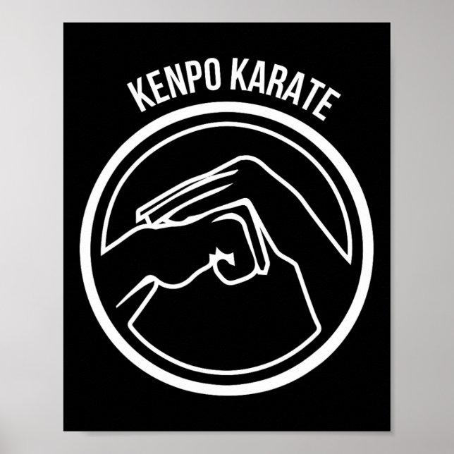 Kenpo Karate White Black Händer Coola Martial Arts Poster (Framsidan)