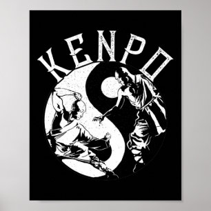 Kenpo Yin Yang Martial Arts Japanska Kempo Fighter Poster
