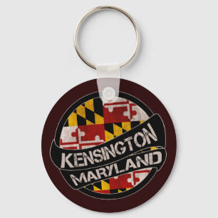 Kensington Maryland flagga grunge-nyckelkedja Nyckelring