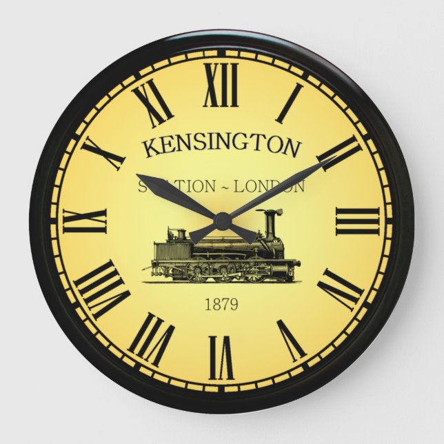 Kensington Station ~ London England ~ 1879 ~ Stor Klocka (Framsida)