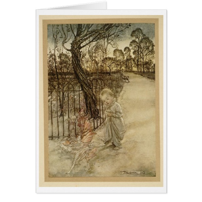 Kensington trädgårdar går (tom insida) hälsningskort (Framsidan)