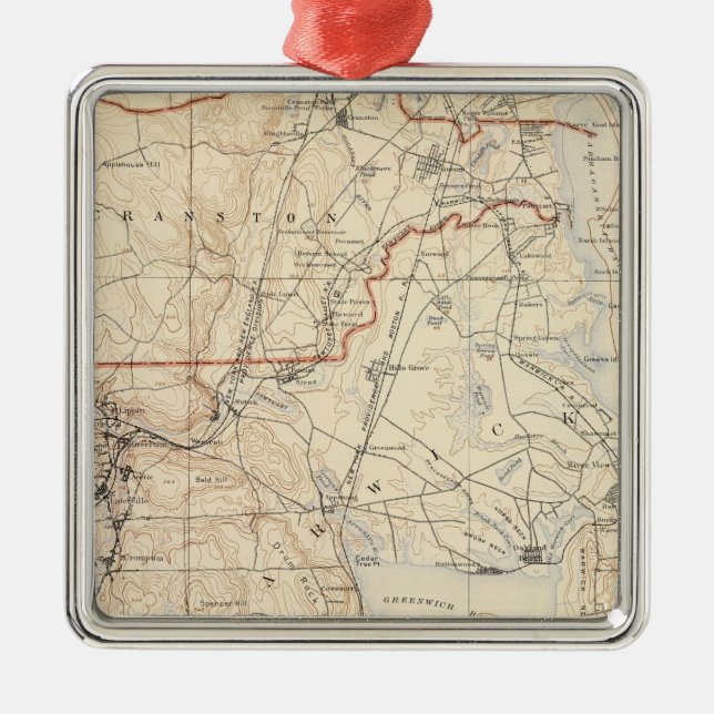 Kent County Rhode - ö Julgransprydnad Metall (Framsidan)