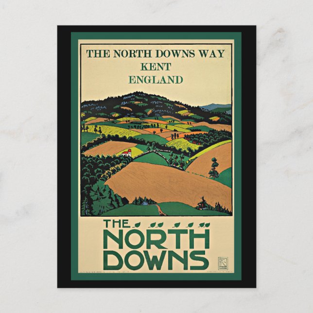 Kent, England, North Downs Vykort (Framsida)