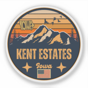 Kent Estates, Iowa Ia, Förenta staterna Klistermärken