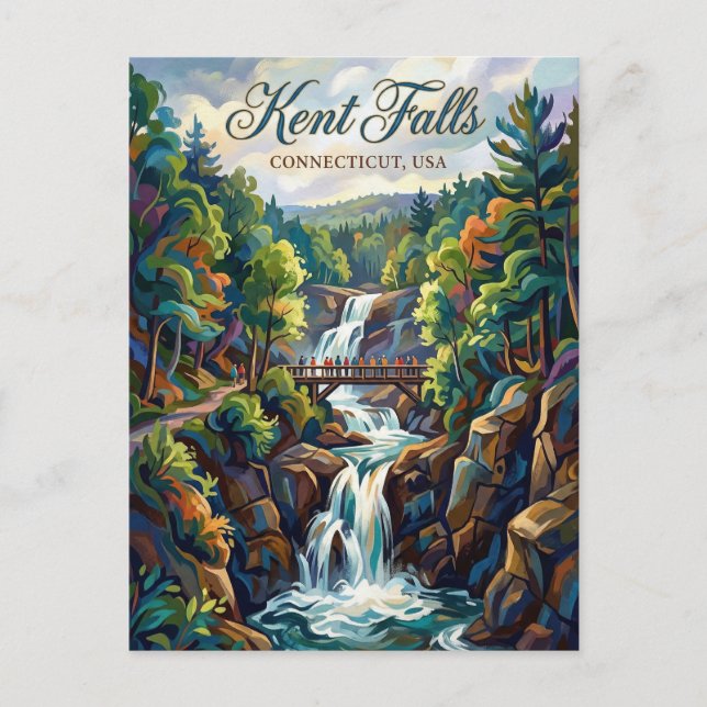 Kent Falls State Park Connecticut Vykort (Framsida)