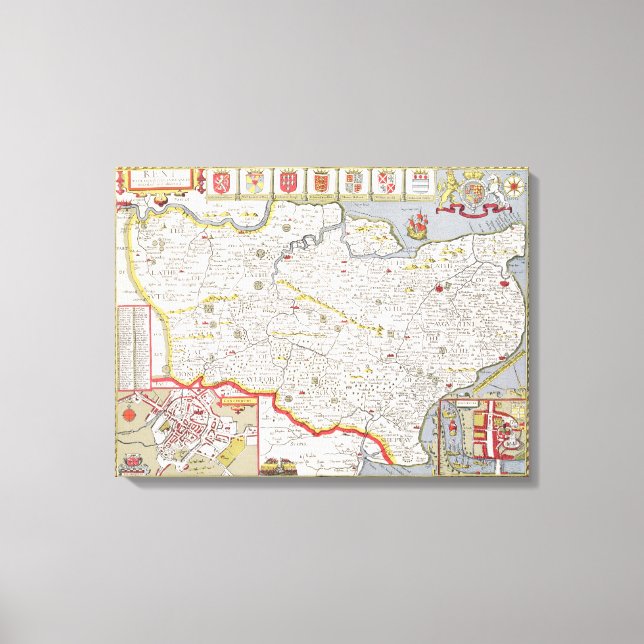 Kent, graverad av Jodocus Hondius Canvastryck (Framsida)