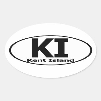 Kent Island Decal (uppsättning 4) Ovalt Klistermärke