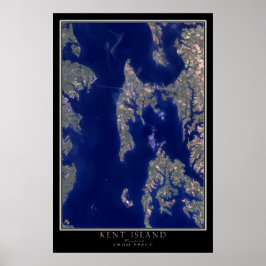 Kent Island Maryland från Space Satellite Karta Poster
