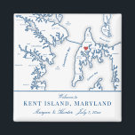 Kent Island Maryland Karta Destination Wedding Fav Magnet<br><div class="desc">Snabb och enkel beställning! Kent Island MD karta-magneterna gör att underbara Kent Island-bröllopsfavörer tar med välkomstpåsar för Maryland-destinationen. Flytta hjärtat genom att klicka på "Redigera med design verktyg" under "Anpassa". Den här eleganten är Kent Island karta bröllopsmålsmagnet är perfekt för ditt Kent-öbröllop till Grasonville eller Stevensville, Maryland. Perfekt för platser...</div>