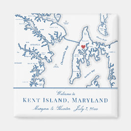 Kent Island Maryland Karta Destination Wedding Fav Magnet