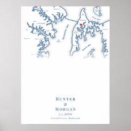 Kent Island MD Bröllop Elegant Guest Bok Poster