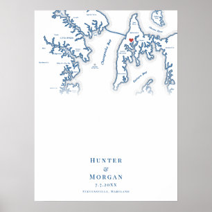 Kent Island MD Bröllop Elegant Guest Bok Poster