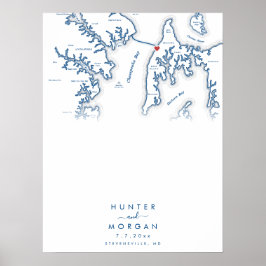 Kent Island MD Bröllop Modern Guest Bok Poster