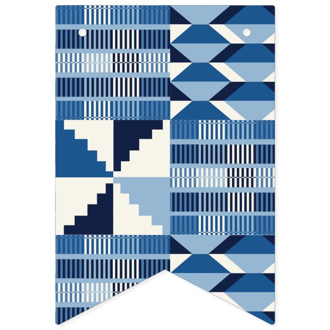 Kente Block - Mjuk Indigo Vimplar (Första flaggan)