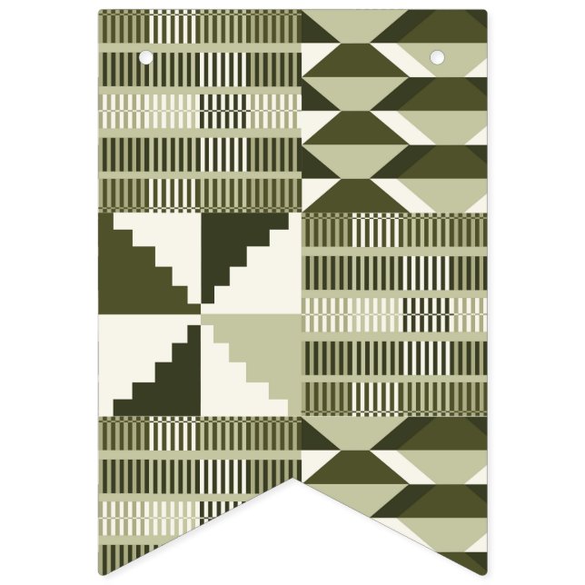 Kente Block - Oliv Arvsskattning Vimplar (Första flaggan)