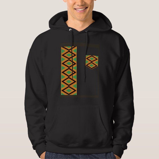 Kente Cloth Sash And Pocket Ethnic Pride Kente Afr Hoodie (Framsida)