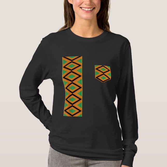 Kente Cloth Sash And Pocket Ethnic Pride Kente Afr T Shirt (Framsida)