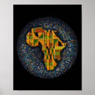 Kente Clothe Metallic Afrika Design Sticker Poster