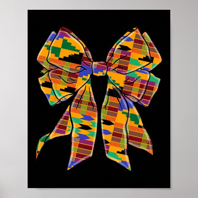 Kente Coquette Bow Black History Month African Ame Poster (Framsidan)