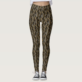 Kente Dammod Klänning Svart & Guld Leggings