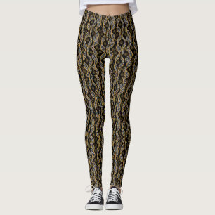 Kente Dammod Klänning Svart & Guld Leggings