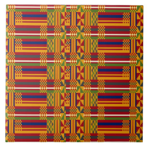 Kente Ethnic Mönster - Vibrant African Textile Kakelplatta