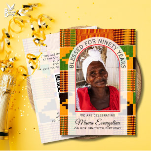 Kente Foto BLESSAD 90-ÅRSDAG Inbjudningar