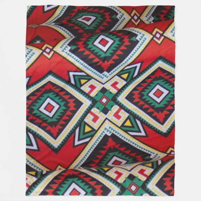 Kente Geometric Tapestry Fleecefilt (Framsidan)