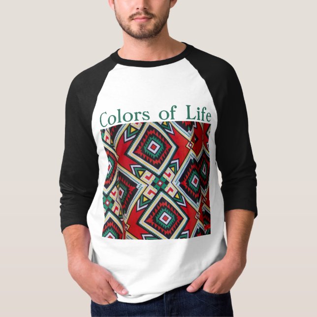Kente Geometric Tapestry T Shirt (Framsida)