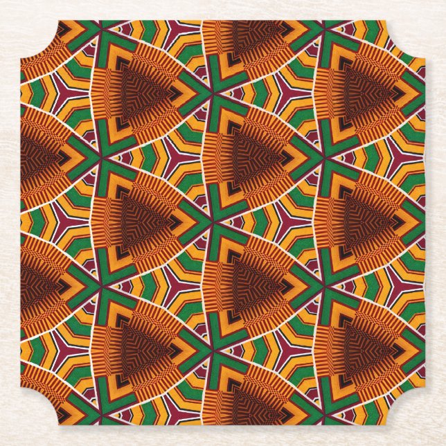Kente Geometrics Kwanzaa Afrocentrisk Underlägg Papper (Framsida)