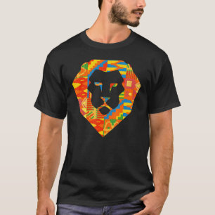 Kente Lejon Ghana Proud African Ghanaian Textile T Shirt